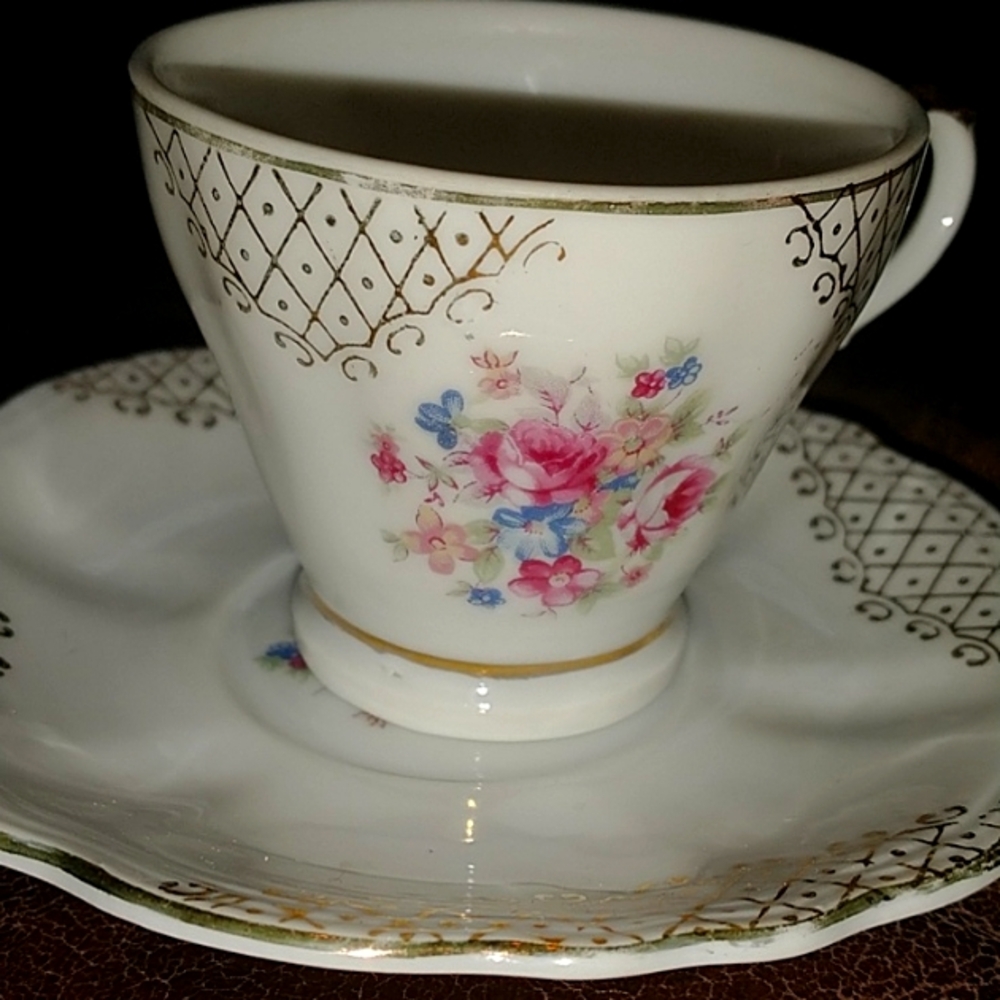 Turkish style tea cup and saucer